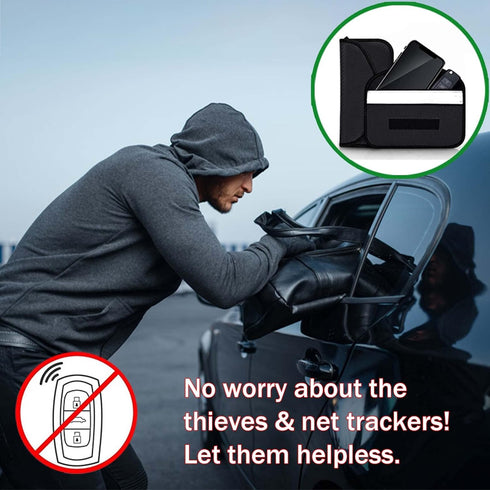 ONEVER Signal Blocking Bag, GPS RFID Faraday Bags for Phones Faraday Bag Pouch Shield Cage Wallet Phone Case for Cell Phone Privacy Protection Car...