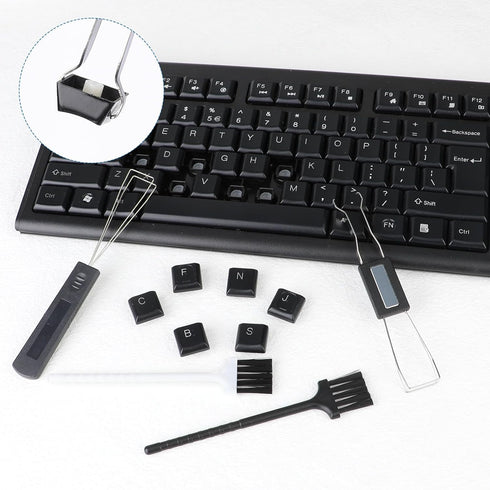2PCS Keycap Puller and Switch Puller with 2PCS Keyboard Brush, Keycap Remover Switch Puller Mechanical Stainless Steel Keyboard Remover Keyboard C...