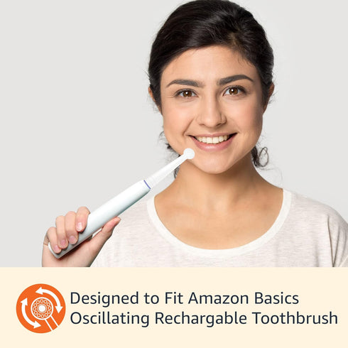 Amazon Basics Action Clean Replacement Brush Heads, 3 Count, White (Fits most Oral-B Electric Toothbrushes) (Previously Solimo)...