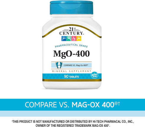 21st Century mgO 400 mg Tablets, 90 Count, Assorted...