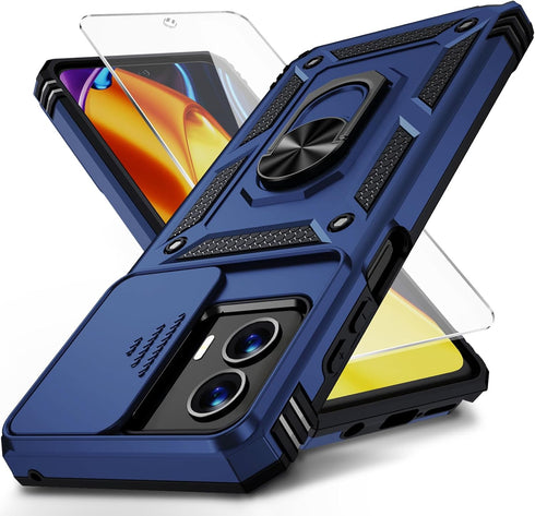 Weycolor for Moto G Stylus 5G 2024 Case with Camera Lens Cover, HD Screen Protector, 10 FT Military Grade Drop Protection, Magnetic Ring Holder Ki...