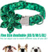 St.Patrick's Day Clover Dog Collars with Flower Tie,Green Abstract Clover Soft Cotton with Safety Metal Buckle Adjustable Puppy Collars for Small ...