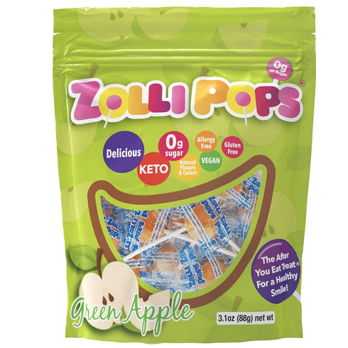 Zollipops Clean Teeth Lollipops, Green Apple, 3.1 Oz...