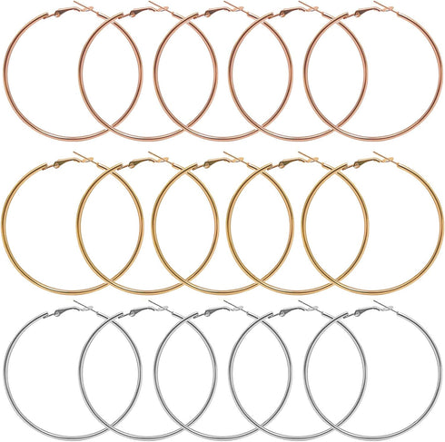 60Pcs Hoop Earring Findings Stainless Steel Earrings Beading Round Earrings Hypoallergenic Circle Earring Open Beading Hoop for Jewelry Making DIY...