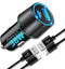 Fast Car Charger, USB C Car Charger 38W Car Charger Adapter PD3.0&QC3.0 with 2Pack Lightning Cable Quick Car Charging Compatible with iPhone 14 Pr...