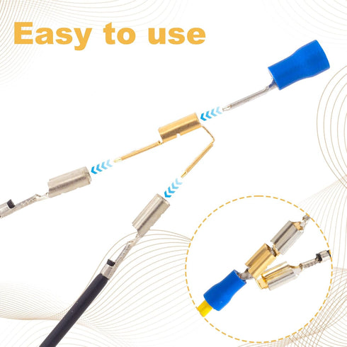 20 Pcs Piggyback Spade Connectors, 3 Way Adapter Dual Male to Single Female Unisulated Brass Quick Electrical Disconnect Connectors Piggyback Term...