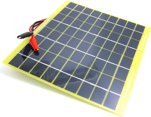 Portable 5W 12V Solar Panel Module Battery Charger with Battery Clips Diode Over Charge Protection Easy Carry for Camping Hiking Fishing Hunting.....