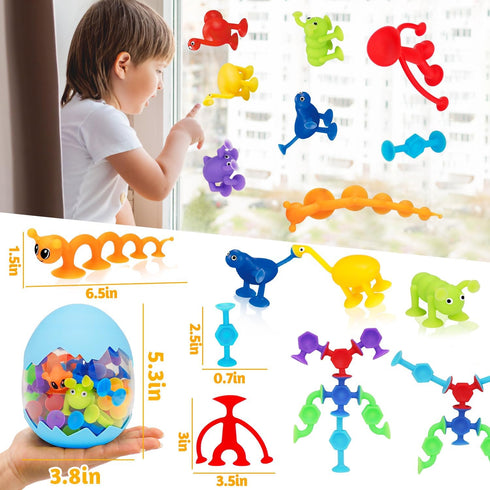 32 PCS Suction Cup Toys Kids Bath Toy Party Favor Goody Prize Stuffer Gift for 2 3 4 5 6 Year Old Boy Girl Toddler Travel Toy Educational Sensory ...