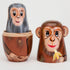 Bits and Pieces - Nesting Monkeys - Hand Painted Wooden Nesting Dolls - Matryoshka - Set of 5 Dolls from 6" Tall...