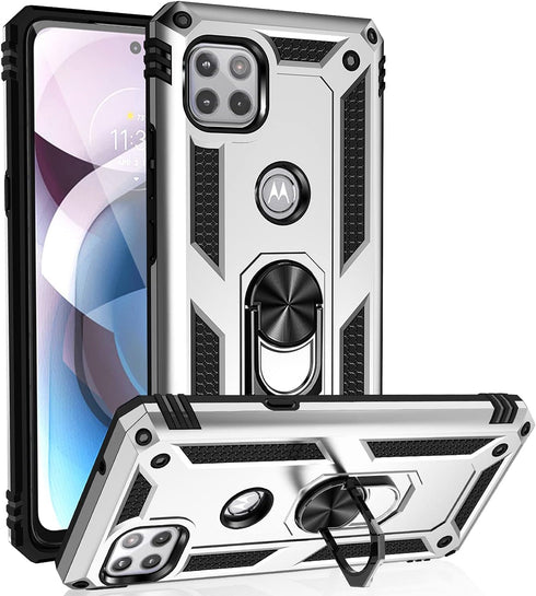 Military Grade Drop Impact for Moto One 5G Ace Case Motorola One 5G Ace G 5G Case 360 Metal Rotating Ring Kickstand Holder Armor Heavy Duty Shockp...