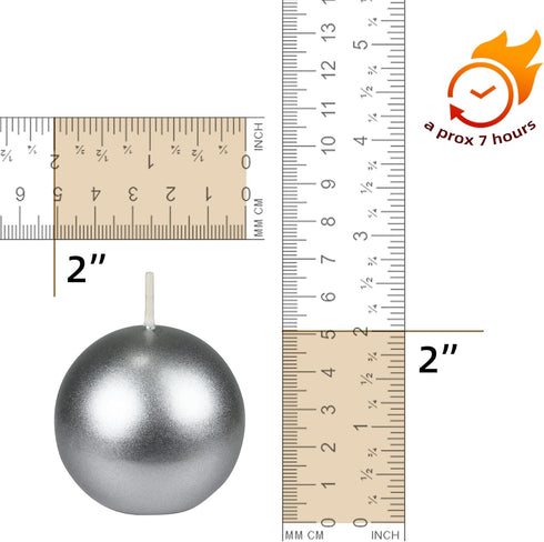 Zest Candle 12-Piece Ball Candles, 2-Inch, Metallic Silver...