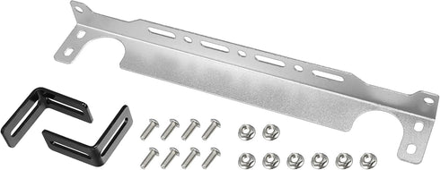 X AUTOHAUX Universal Oil Cooler Mounting Bracket Kit 330mm Aluminum Alloy Engine Oil Cooler Radiator Adapter Kit Oil Cooler Bracket Kit Silver Ton...