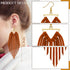 9 Pairs Fringe Leather Earrings Boho Leather Earrings Triangle Deerskin Leather Fringe Boho Earrings for Women Girls(Bright Colors)...