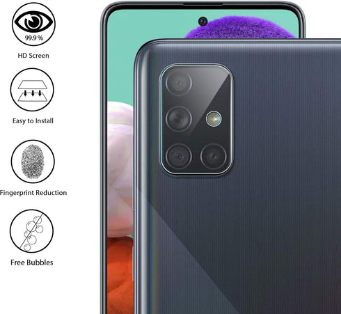 Orzero (4 Pack) Camera Lens Protector Compatible for Samsung Galaxy A71, Protector de Cámera Flexible Glass (Not Tempered Glass) (2.5D Arc Edges),...