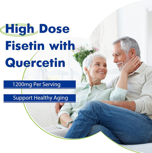 Liposomal Fisetin with Quercetin Supplements 1200 mg per Serving,High Absorption Polyphenols Antioxidants for Women,Men,Non-GMO,Gluten-Free,1 Bott...