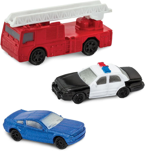 Safari Ltd On the Road TOOB - Figurines: Semi-Truck, Motorcycle, Police Car, School Bus, Sports Car, Delivery Truck, Pick-Up, ATV, Fire Truck - Ed...