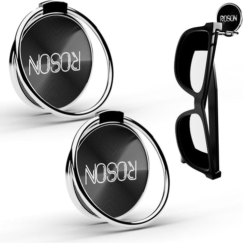 ROSON Sunglass Holder for Car Dash Sunglasses Clip Premium Metal-Alloy Glasses Eyeglass Holder Truck Car Accessories for Women Man - Any Surface Y...
