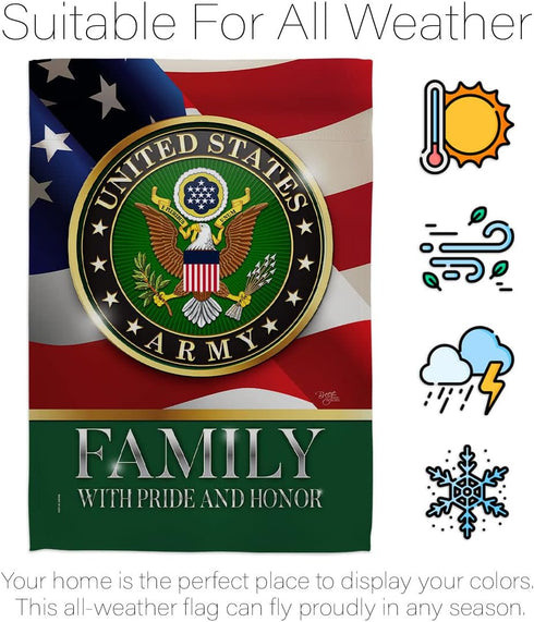 US Army Family Honor Garden Flag - Armed Forces Rangers United State American Military Veteran Retire Official - House Decoration Banner Small Yar...