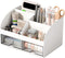 Desk Organizer and Accessories with 6 Compartments and 2 Drawers, Plastic Makeup Organizer, Pen Holder for Desktop Storage, Desk Organization for ...