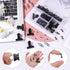 500 Pcs Black push pins Set, Binder Clips Paper Clips Map Tacks Sets Decorativefor Cork Board 5 Style Black Office Supplies for School and Home (B...
