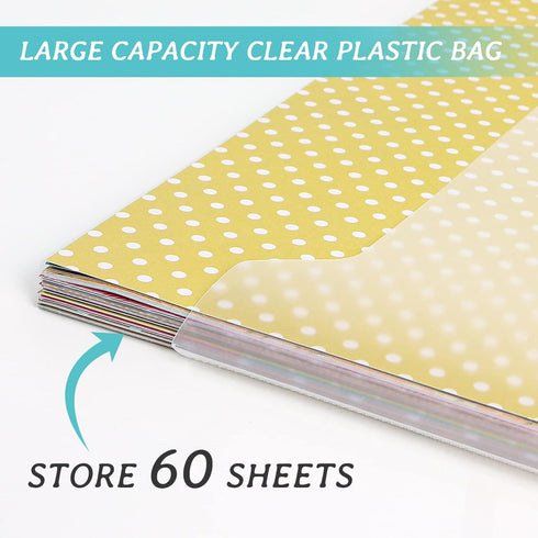 Caydo 12 Pieces Scrapbook Paper Storage with Sticky Index Tabs for Holding 12 x 12 Inch Scrapbook Paper, Cardstock, Vinyl Paper, Photos and Paper ...