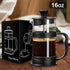 PARACITY French Press Coffee/Tea Maker, Camping Mini Coffee/Tea Press of 304 Stainless Steel Filter and Heat Resistant Glass, Cold Brew Coffee Mak...
