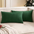 Woaboy Set of 2 Green Outdoor Throw Pillow Covers Decorative Farmhouse Linen Pillowcase Solid Waterproof Cushion Cases for Bedroom Living Room Sof...