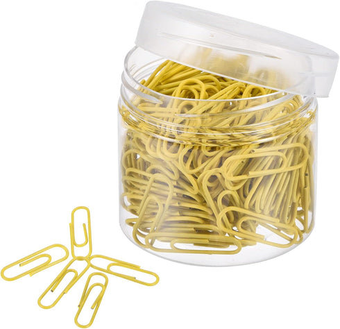 MECCANIXITY Paper Clips Small Size 1.1 Inch Vinyl Coated to Prevent Tearing Pages with Box for Organize Office Home Yellow Count 200...