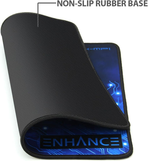 ENHANCE Small Gaming Mouse Pad (12.6 x 10.6) - Small Mouse Mat, Anti-Fray Stitching, Non-Slip Rubber Base, Precision Tracking for Mousepad with Sm...