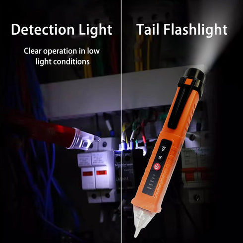 Voltage Tester, Non-Contact Voltage Detector, Electrical Tester, 3 Ranges AC 12V/48V/70V-1000V, Live/Null Wire Tester with Buzzer Alarm and Flashl...