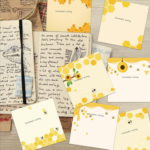 9 Pieces Bee Sticky Notes 3x3 Inch Cute Bee Note Pads Adesive Bee Memo Notes for School Office Home Supplies Students Teachers Gift...