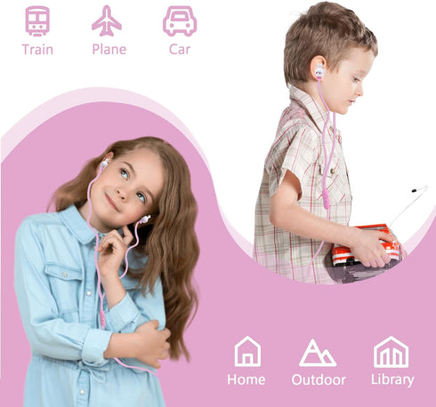 Cute Rabbit Kids Earbuds for School, Earbuds for Kid Size Wired Earphones & in-Ear Headphones with Microphone and Lovely Earbuds Storage Case Gift...
