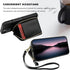 Bocasal RFID Blocking Wallet Case for iPhone 14 iPhone 13, Adjustable Crossbody Zipper Purse Case Card Holder with Kickstand Detachable Wrist Stra...