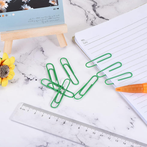 MECCANIXITY Paper Clips Medium Size 2 Inch Vinyl Coated to Prevent Tearing Pages with Box for Organize Office Home Green Count 200...