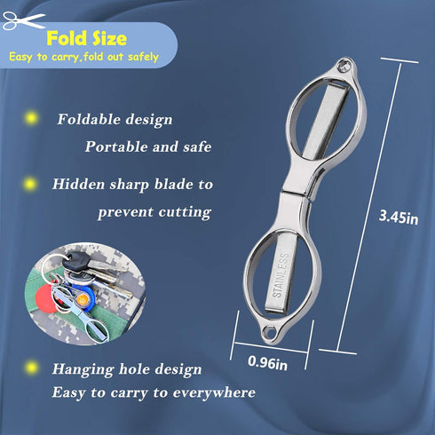 firiKer Home Office Travel Folding Scissors, Stainless Steel Telescopic Cutter, Christmas Stocking Stuffers for Men & Women, Christmas Gifts Stock...