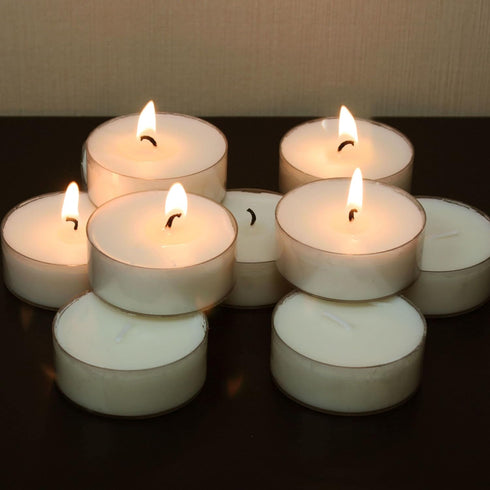Stonebriar 20 Count Unscented Mega Oversized Clear Cup White Tea Light Candles with 9 Hour Burn Time...