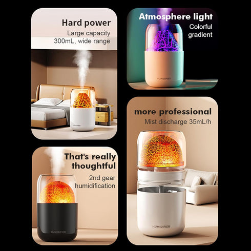 Portable Mini Humidifier, 300ml Small Cool Mist Humidifier, USB Personal Desktop Humidifier for Baby Bedroom Travel Office Home, Auto Shut-Off, 2 ...