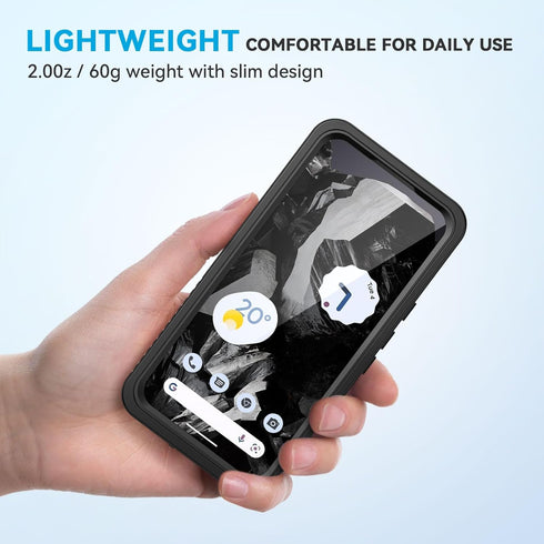 Lanhiem for Pixel 8a Case, IP68 Waterproof Dustproof, Built-in Screen Protector, Rugged Full Body Shockproof Phone Case for Google Pixel 8a, Obsid...