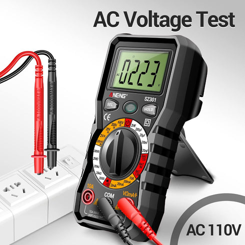 ANENG Digital Multimeter with Case,DC AC Voltmeter,Ohm Volt Amp Meter,Measures Voltage,Current,Resistance,Continuity,Diodes,Electric Tools for Hou...