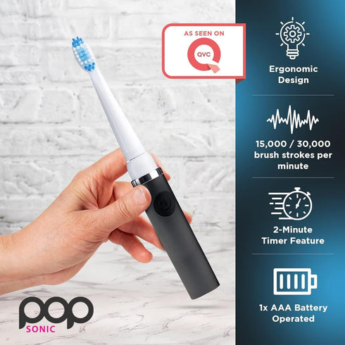 Pop Sonic Electric Toothbrush (Ombre) - Travel Toothbrushes w/AAA Battery | Kids Electric Toothbrushes with 2 Speed & 15,000-30,000 Strokes/Minute...