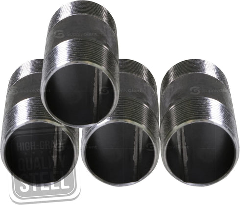 Everflow Supplies NPBL3430-4 Steel Nipple Pipe, Pack of 4, Black...