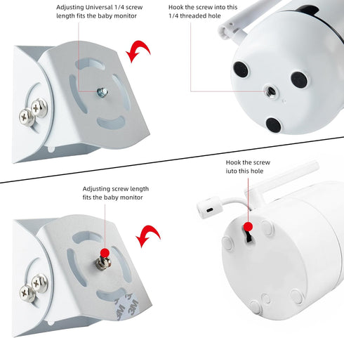 Baby Monitor Wall Mount for Infant Optics?Babysense, HelloBaby, Arlo ?VAVA and Most Universal Monitors Camera Easy Installation (Wall Sticker)...