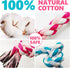 Dog Rope Toys Chew Rope Toy for Medium and Small Dogs Cat Puppy Teeth Cleaning Natural Cotton Dog Pull Rope for Interactive Tug of War Funny (Smal...