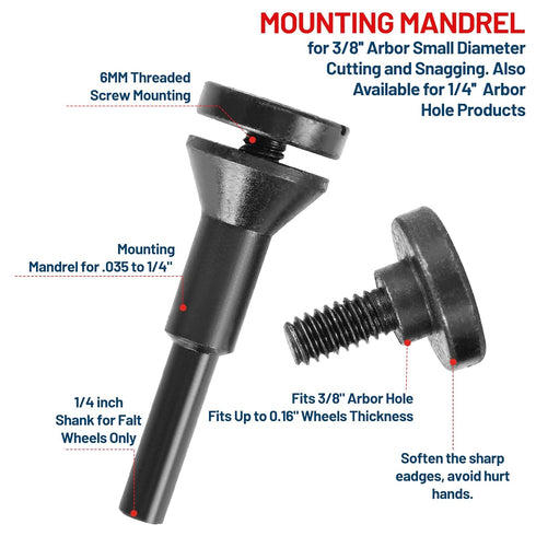 3 Inch Cut Off Wheel with 1/4" Mandrel Adapter for Die Grinder, 3/8" arbor Tungsten Carbide Blade Cutting Wheel for Drill, for Wood/Nails/Plastic/...