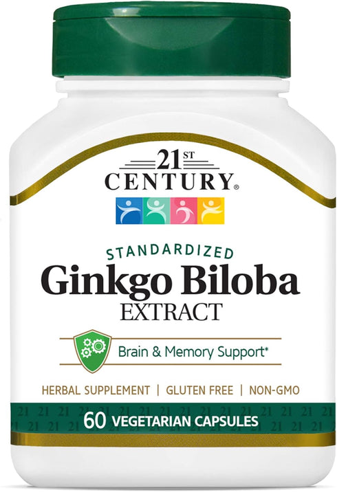 21st Century Ginkgo Biloba Extract Veg Capsules, 60 Count...