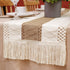 OurWarm Boho Macrame Table Runners for Home Decor, 72 inch Cream & Brown Farmhouse Table Runner with Tassels for Rustic Wedding Bridal Shower Part...