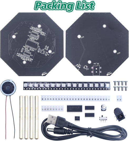 ICSTATION SMD Soldering Practice kit, Electronic Drum Soldering Project Finger Touch Drum with LED Lights SMT Soldering Practice Board DIY Instrum...