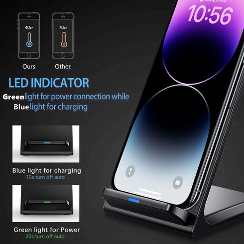 20W Fast Wireless Charger,Wireless Charging Stand Compatible with iPhone 15,15 Pro,14,13,12,11 Series/X/XS/XR/8, Phone Charger for Galaxy S24/S23/...