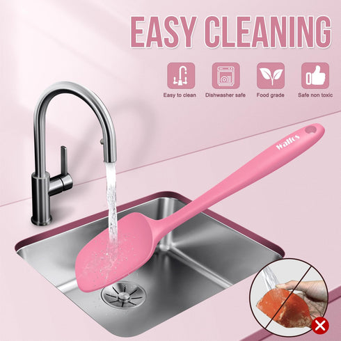 Walfos Silicone Spatula Set of 5 - (600°F) High Heat Resistant Kitchen Scraper Spatulas, One-Pieces Seamless Design, Perfect for Cooking Mixing & ...