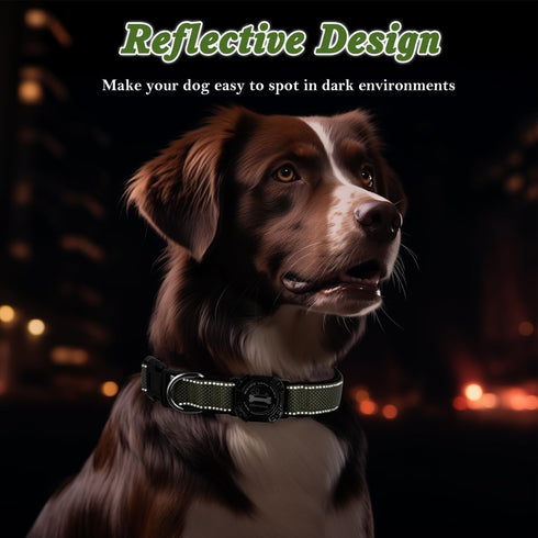 Airtag Dog Collar, 100% Waterproof Padded Apple Air Tag Dog Collar with Airtag Holder Case, Reflective Adjustable Nylon Pet Collar for Small Mediu...